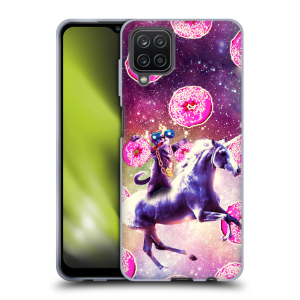 Random Galaxy Mixed Designs Thug Cat Riding Unicorn Soft Gel Case for Samsung Galaxy A12 (2020)