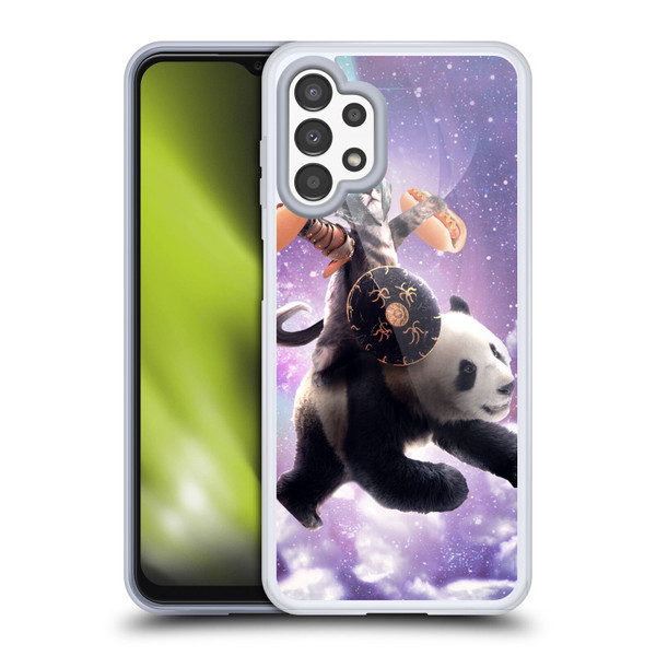 Random Galaxy Mixed Designs Warrior Cat Riding Panda Soft Gel Case for Samsung Galaxy A13 (2022)