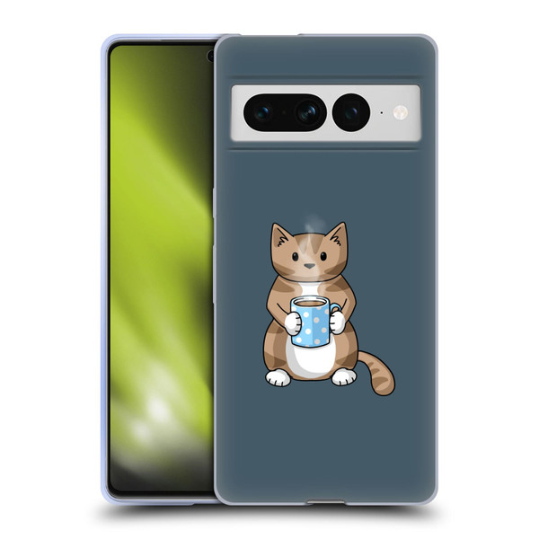 Beth Wilson Doodlecats Coffee Drinking Soft Gel Case for Google Pixel 7 Pro