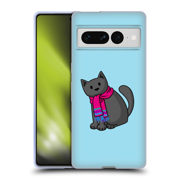Beth Wilson Doodlecats Cold In A Scarf Soft Gel Case for Google Pixel 7 Pro
