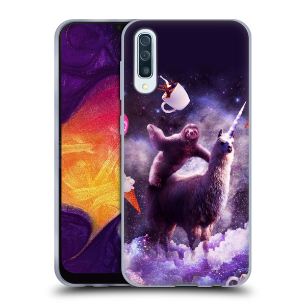 Random Galaxy Mixed Designs Sloth Riding Unicorn Soft Gel Case for Samsung Galaxy A50/A30s (2019)