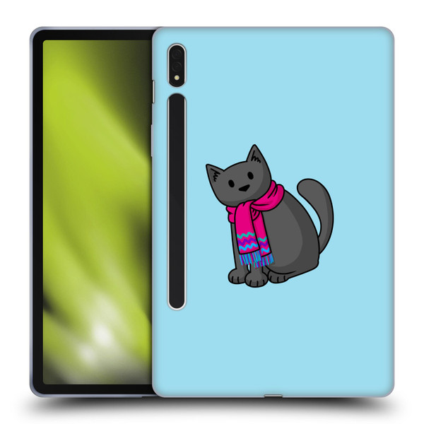 Beth Wilson Doodlecats Cold In A Scarf Soft Gel Case for Samsung Galaxy Tab S8