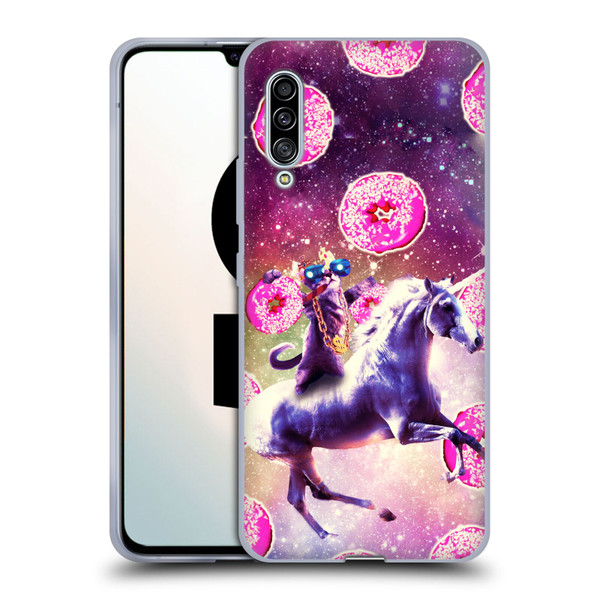 Random Galaxy Mixed Designs Thug Cat Riding Unicorn Soft Gel Case for Samsung Galaxy A90 5G (2019)