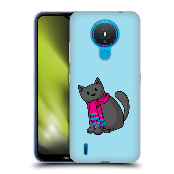 Beth Wilson Doodlecats Cold In A Scarf Soft Gel Case for Nokia 1.4