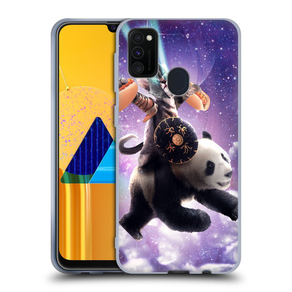Random Galaxy Mixed Designs Warrior Cat Riding Panda Soft Gel Case for Samsung Galaxy M30s (2019)/M21 (2020)