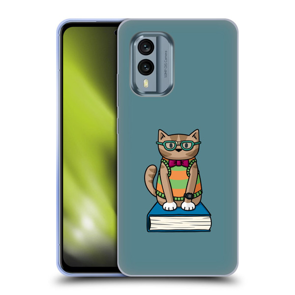 Beth Wilson Doodlecats Nerd Soft Gel Case for Nokia X30