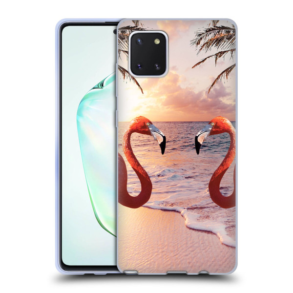Random Galaxy Mixed Designs Flamingos & Palm Trees Soft Gel Case for Samsung Galaxy Note10 Lite