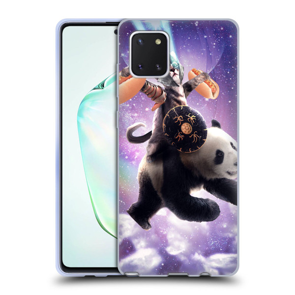 Random Galaxy Mixed Designs Warrior Cat Riding Panda Soft Gel Case for Samsung Galaxy Note10 Lite