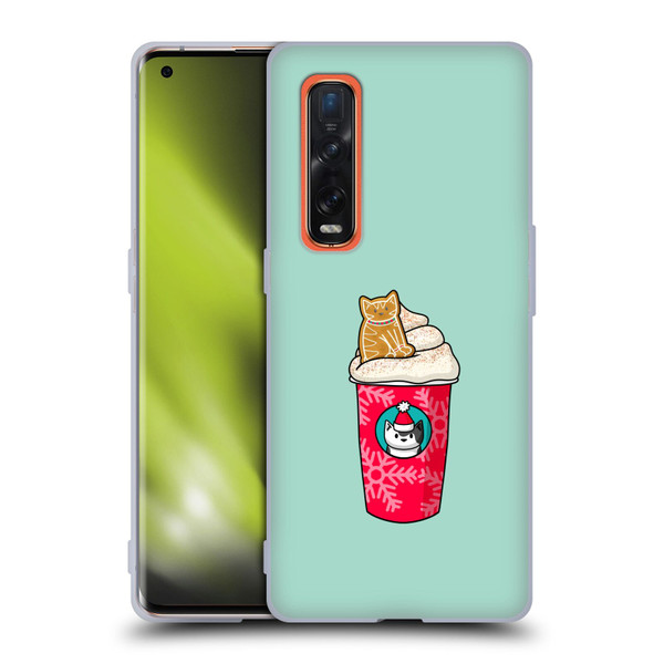 Beth Wilson Doodlecats Gingerbread Latte Soft Gel Case for OPPO Find X2 Pro 5G