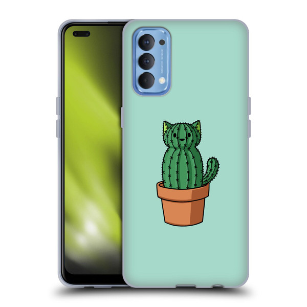 Beth Wilson Doodlecats Cactus Soft Gel Case for OPPO Reno 4 5G
