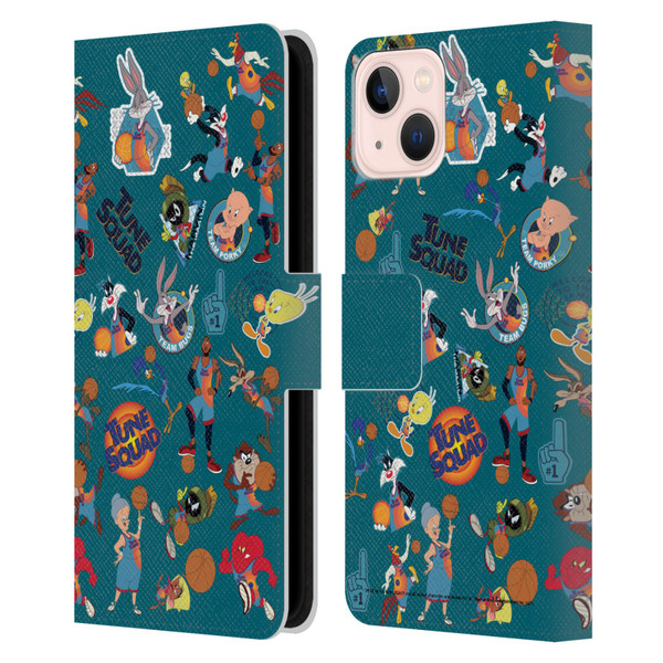 Space Jam: A New Legacy Graphics Squad Leather Book Wallet Case Cover For Apple iPhone 13