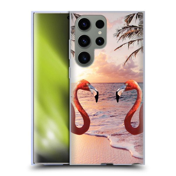 Random Galaxy Mixed Designs Flamingos & Palm Trees Soft Gel Case for Samsung Galaxy S23 Ultra 5G