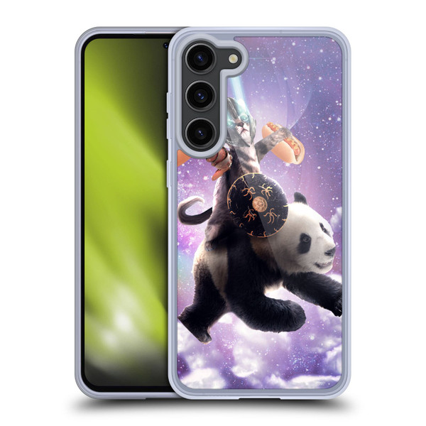 Random Galaxy Mixed Designs Warrior Cat Riding Panda Soft Gel Case for Samsung Galaxy S23+ 5G