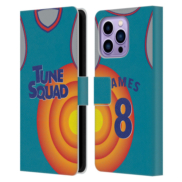 Space Jam: A New Legacy Graphics Jersey Leather Book Wallet Case Cover For Apple iPhone 14 Pro Max