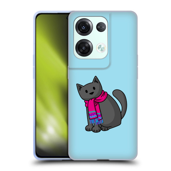 Beth Wilson Doodlecats Cold In A Scarf Soft Gel Case for OPPO Reno8 Pro