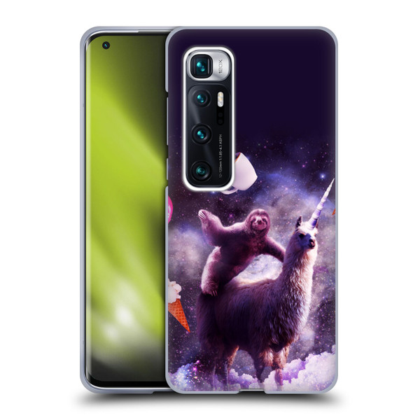 Random Galaxy Mixed Designs Sloth Riding Unicorn Soft Gel Case for Xiaomi Mi 10 Ultra 5G