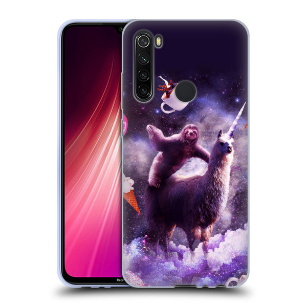Random Galaxy Mixed Designs Sloth Riding Unicorn Soft Gel Case for Xiaomi Redmi Note 8T