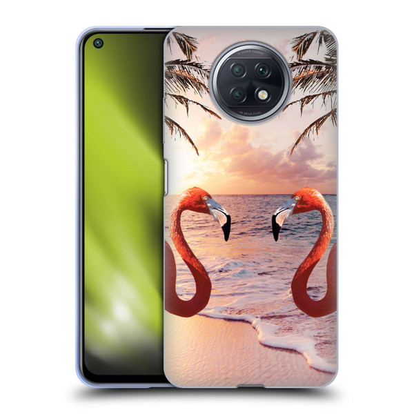 Random Galaxy Mixed Designs Flamingos & Palm Trees Soft Gel Case for Xiaomi Redmi Note 9T 5G