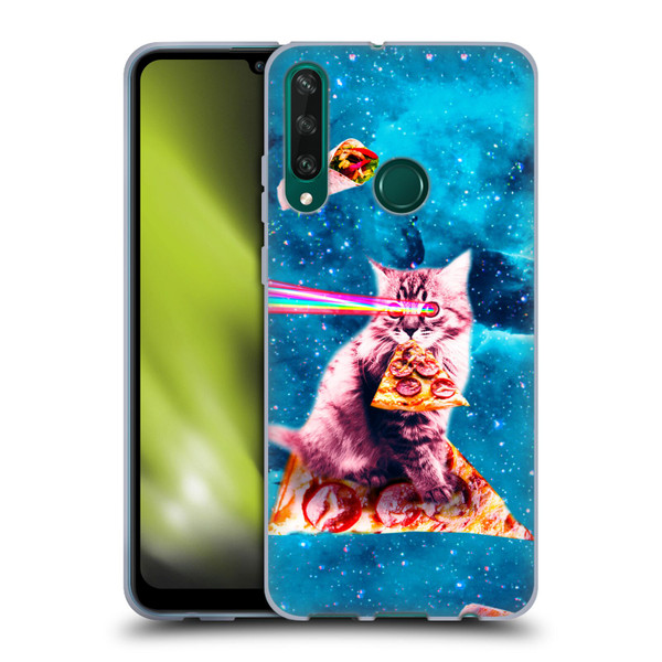 Random Galaxy Space Cat Lazer Eye & Pizza Soft Gel Case for Huawei Y6p