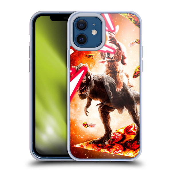 Random Galaxy Space Cat Dinosaur & Dog Lazer Eye Soft Gel Case for Apple iPhone 12 / iPhone 12 Pro