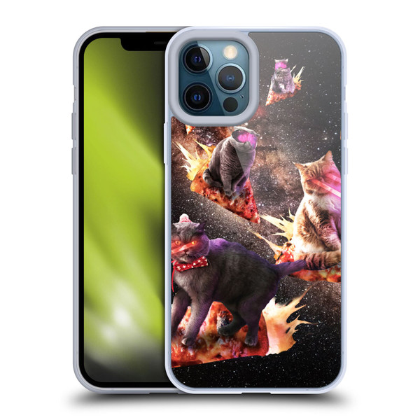 Random Galaxy Space Cat Fire Pizza Soft Gel Case for Apple iPhone 12 Pro Max