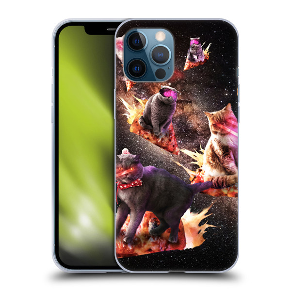 Random Galaxy Space Cat Fire Pizza Soft Gel Case for Apple iPhone 12 Pro Max