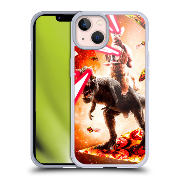 Random Galaxy Space Cat Dinosaur & Dog Lazer Eye Soft Gel Case for Apple iPhone 13