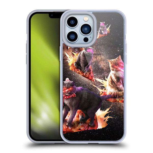 Random Galaxy Space Cat Fire Pizza Soft Gel Case for Apple iPhone 13 Pro Max