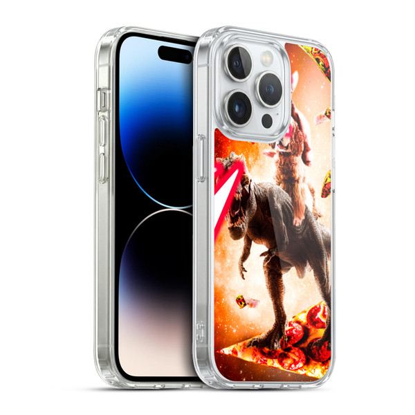 Random Galaxy Space Cat Dinosaur & Dog Lazer Eye Soft Gel Case for Apple iPhone 13 Pro & MagSafe