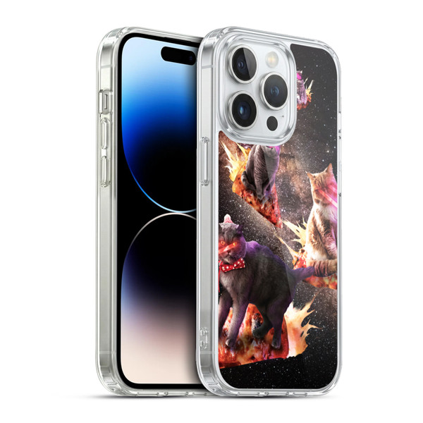Random Galaxy Space Cat Fire Pizza Soft Gel Case for Apple iPhone 13 Pro & MagSafe