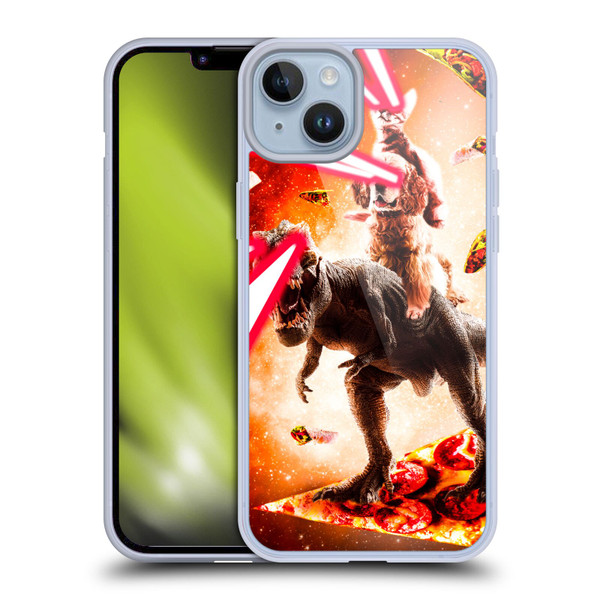 Random Galaxy Space Cat Dinosaur & Dog Lazer Eye Soft Gel Case for Apple iPhone 14 Plus