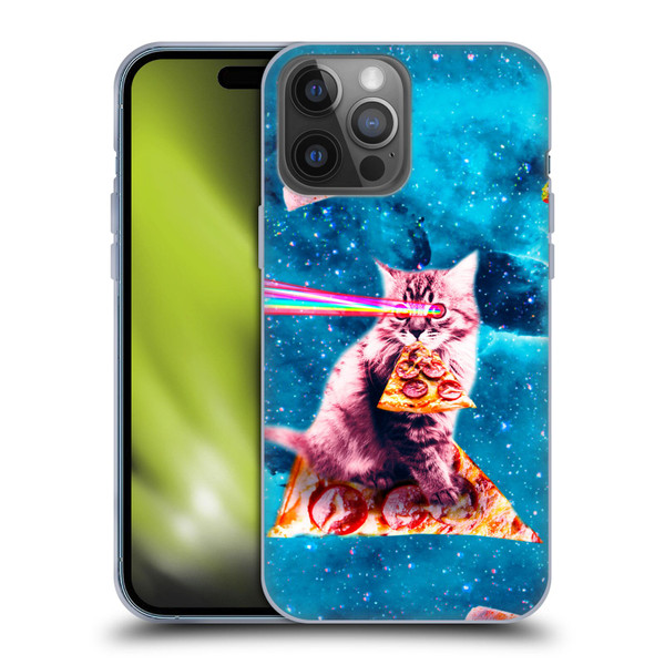 Random Galaxy Space Cat Lazer Eye & Pizza Soft Gel Case for Apple iPhone 14 Pro Max