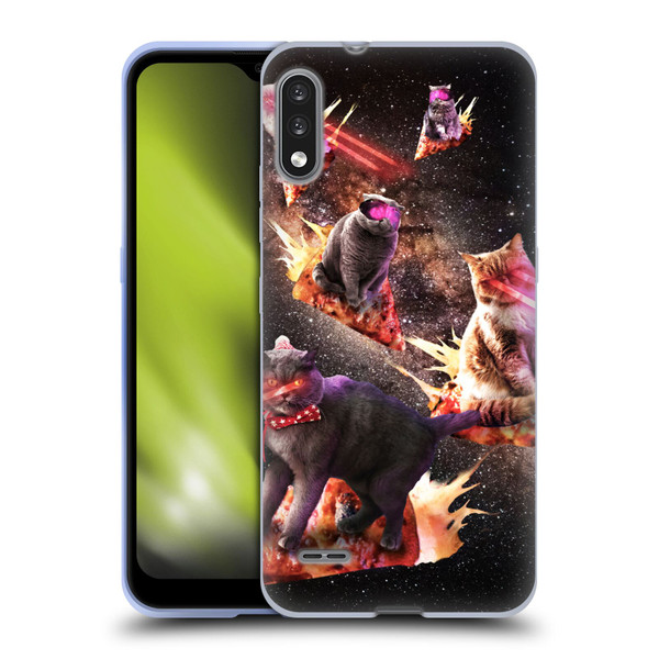 Random Galaxy Space Cat Fire Pizza Soft Gel Case for LG K22