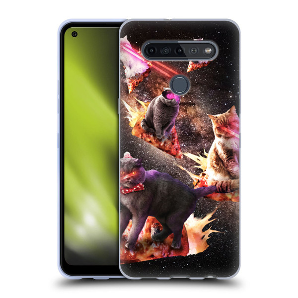 Random Galaxy Space Cat Fire Pizza Soft Gel Case for LG K51S