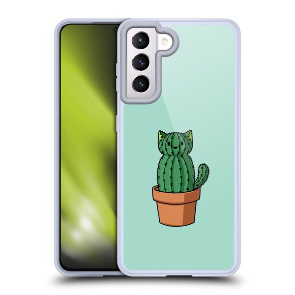 Beth Wilson Doodlecats Cactus Soft Gel Case for Samsung Galaxy S21 5G