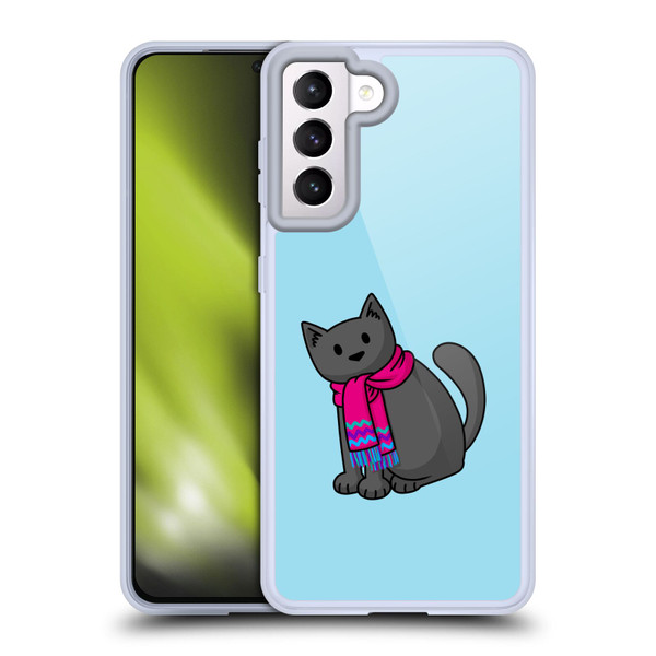 Beth Wilson Doodlecats Cold In A Scarf Soft Gel Case for Samsung Galaxy S21 5G