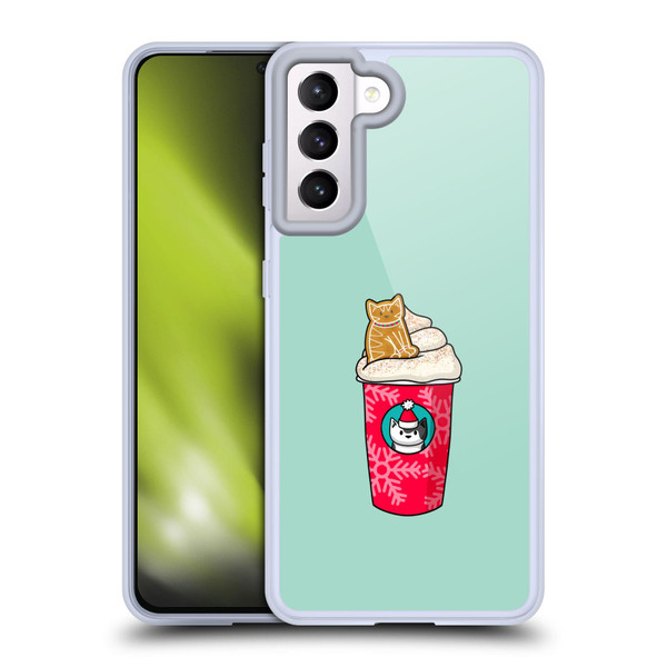 Beth Wilson Doodlecats Gingerbread Latte Soft Gel Case for Samsung Galaxy S21 5G