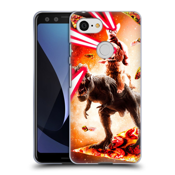 Random Galaxy Space Cat Dinosaur & Dog Lazer Eye Soft Gel Case for Google Pixel 3