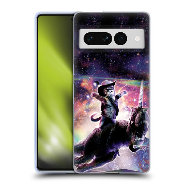 Random Galaxy Space Cat Dinosaur Unicorn Soft Gel Case for Google Pixel 7 Pro