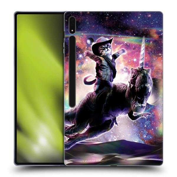 Random Galaxy Space Cat Dinosaur Unicorn Soft Gel Case for Samsung Galaxy Tab S8 Ultra