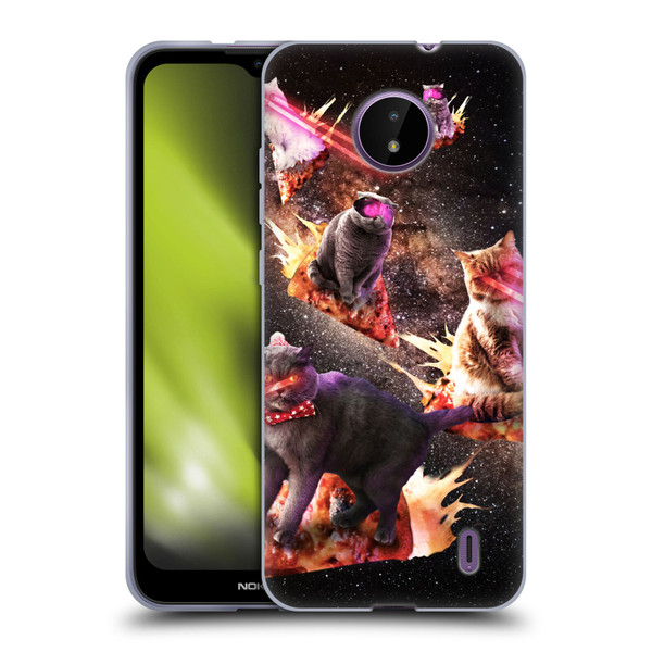 Random Galaxy Space Cat Fire Pizza Soft Gel Case for Nokia C10 / C20