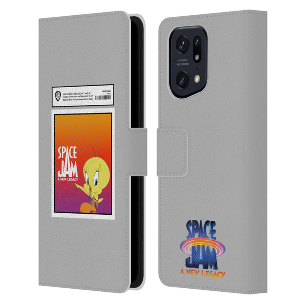 Space Jam: A New Legacy Graphics Tweety Bird Card Leather Book Wallet Case Cover For OPPO Find X5 Pro