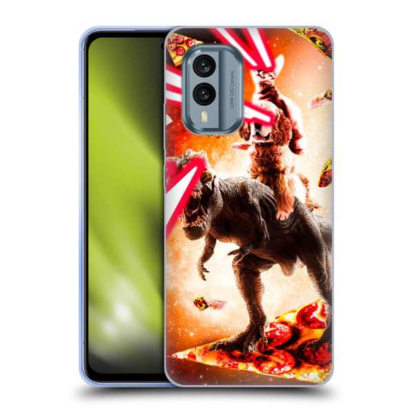 Random Galaxy Space Cat Dinosaur & Dog Lazer Eye Soft Gel Case for Nokia X30