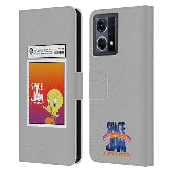 Space Jam: A New Legacy Graphics Tweety Bird Card Leather Book Wallet Case Cover For OPPO Reno8 4G
