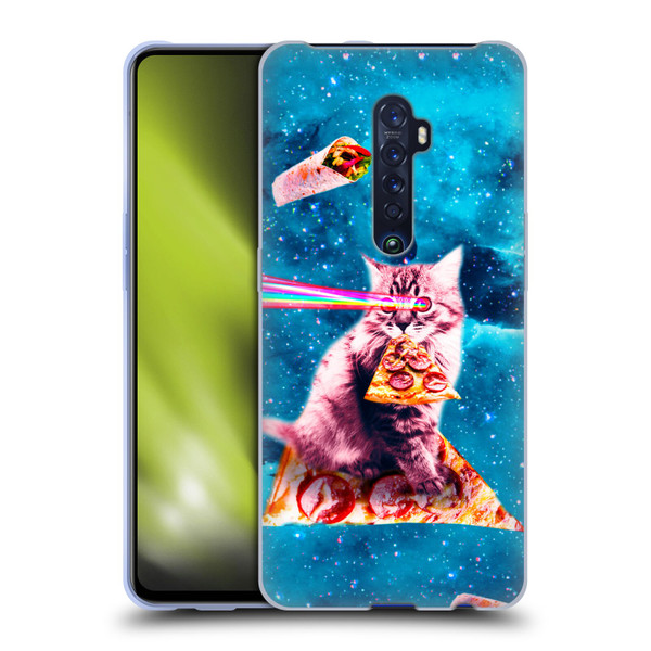 Random Galaxy Space Cat Lazer Eye & Pizza Soft Gel Case for OPPO Reno 2