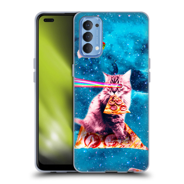Random Galaxy Space Cat Lazer Eye & Pizza Soft Gel Case for OPPO Reno 4 5G