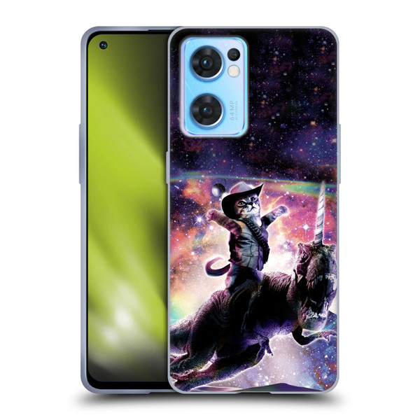 Random Galaxy Space Cat Dinosaur Unicorn Soft Gel Case for OPPO Reno7 5G / Find X5 Lite