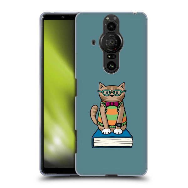 Beth Wilson Doodlecats Nerd Soft Gel Case for Sony Xperia Pro-I