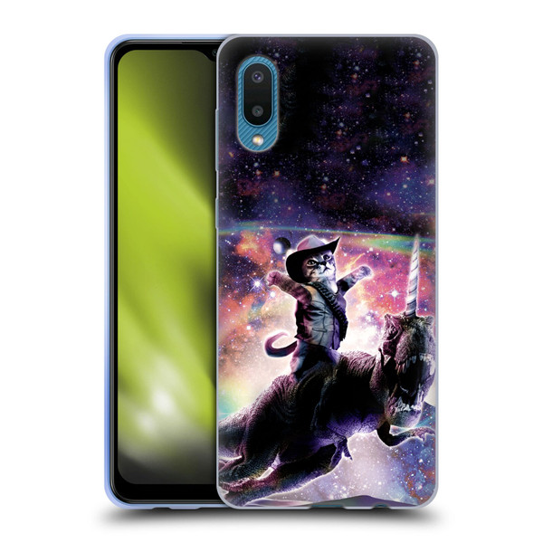 Random Galaxy Space Cat Dinosaur Unicorn Soft Gel Case for Samsung Galaxy A02/M02 (2021)