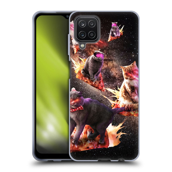 Random Galaxy Space Cat Fire Pizza Soft Gel Case for Samsung Galaxy A12 (2020)